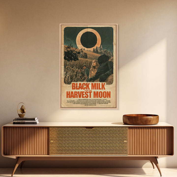 Black Milk For The Harvest Moon, English Language Horror Movie Poster, Giallo Horror Art, Gothic Cinema Wall Art, Canvas Print