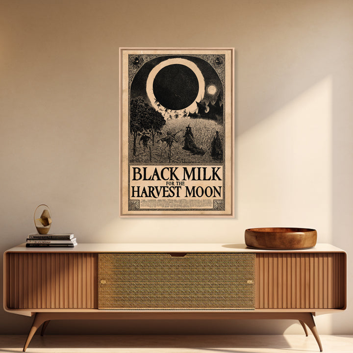 Black Milk For The Harvest Moon, English Language Horror Movie Poster, Decadent Line Art, Classic Monster Poster, Canvas Print