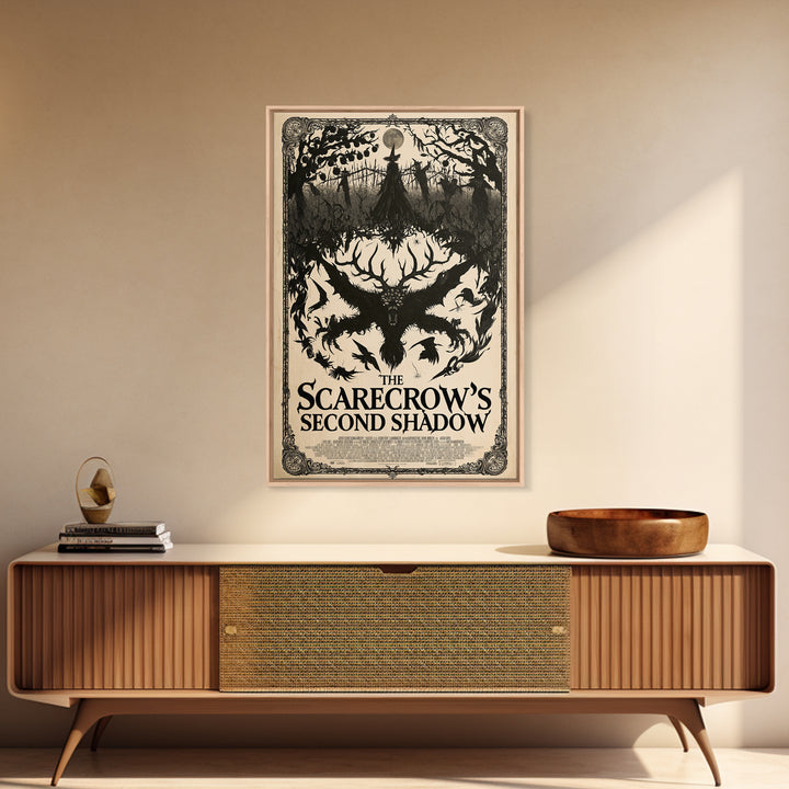 The Scarecrow'S Second Shadow, English Language Horror Movie Poster, Decadent Line Art, Cult Horror Poster, Canvas Print