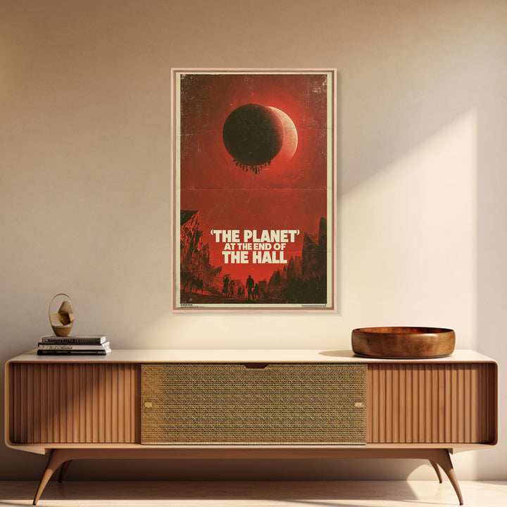 The Planet At The End Of The Hall, English Language Horror Movie Poster, 1970s Horror Art, Gothic Cinema Wall Art, Canvas Print