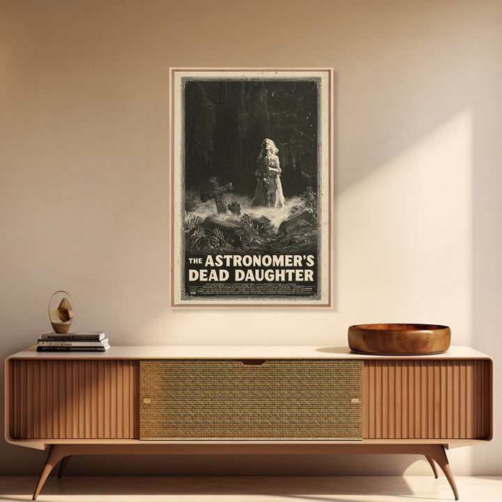 The Astronomer'S Dead Daughter, English Language Horror Movie Poster, Gothic Engraving Art, Retro Horror Movie Art, Canvas Print