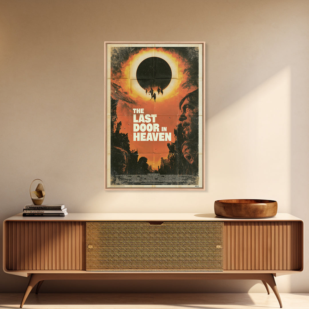 The Last Door In Heaven, English Language Horror Movie Poster, 1970s Horror Art, Retro Horror Movie Art, Framed Canvas Print