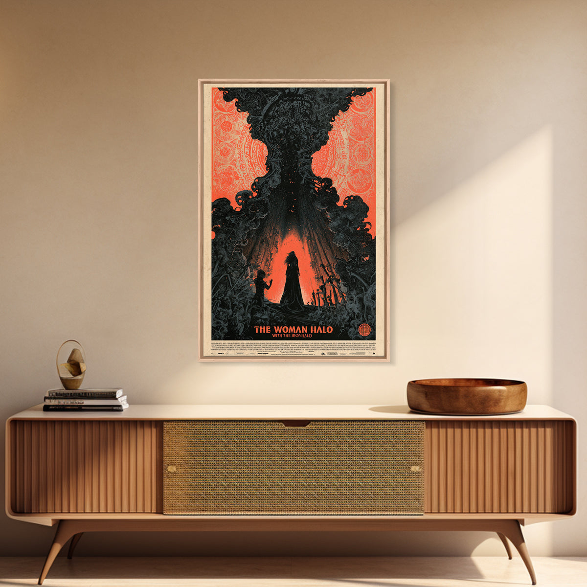 The Woman With The Iron Halo, English Language Horror Movie Poster, Decadent Line Art, Gothic Cinema Wall Art, Canvas Print