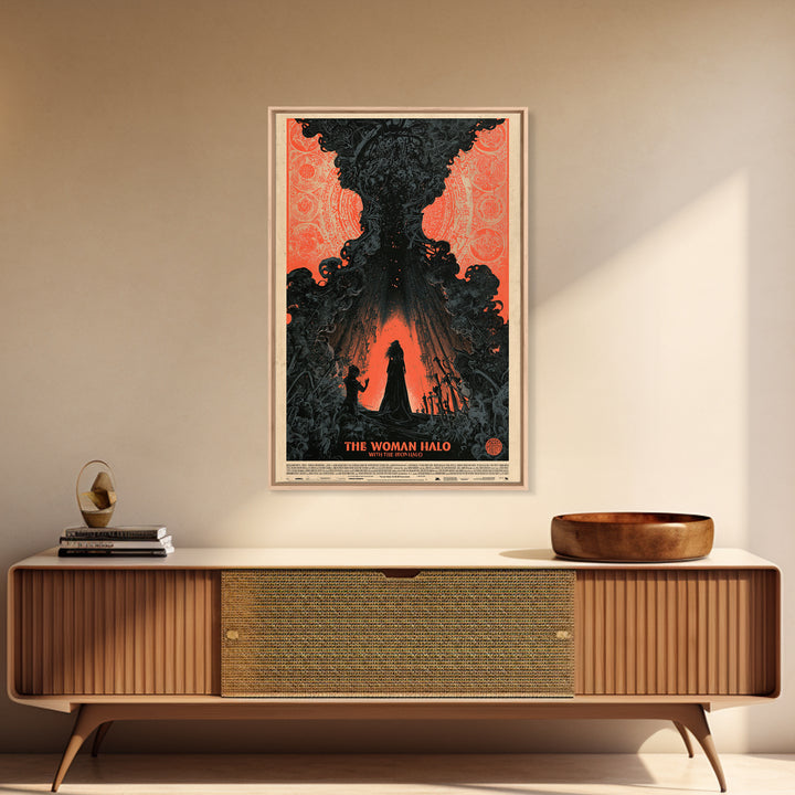 The Woman With The Iron Halo, English Language Horror Movie Poster, Decadent Line Art, Gothic Cinema Wall Art, Canvas Print