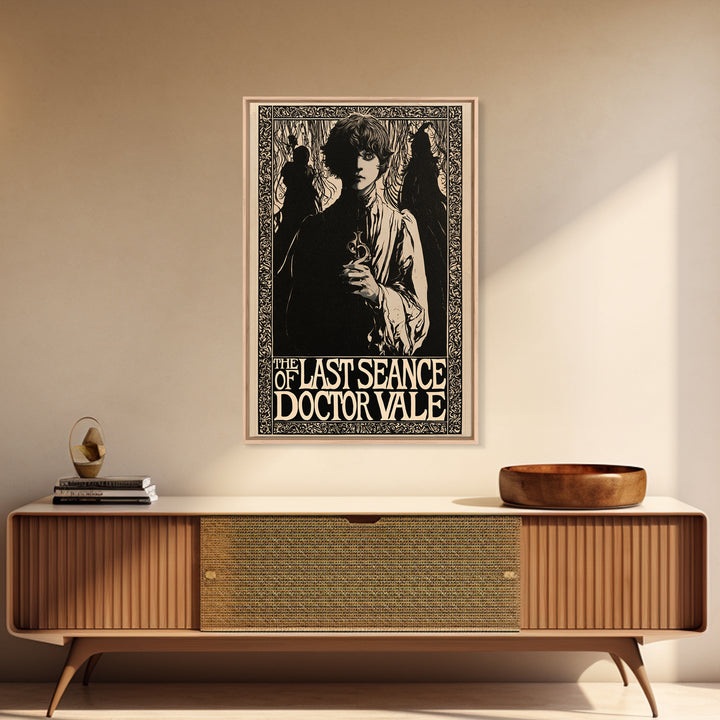 The Last Seance Of Doctor Vale, English Language Horror Movie Poster, Decadent Line Art, Retro Horror Movie Art, Canvas Print