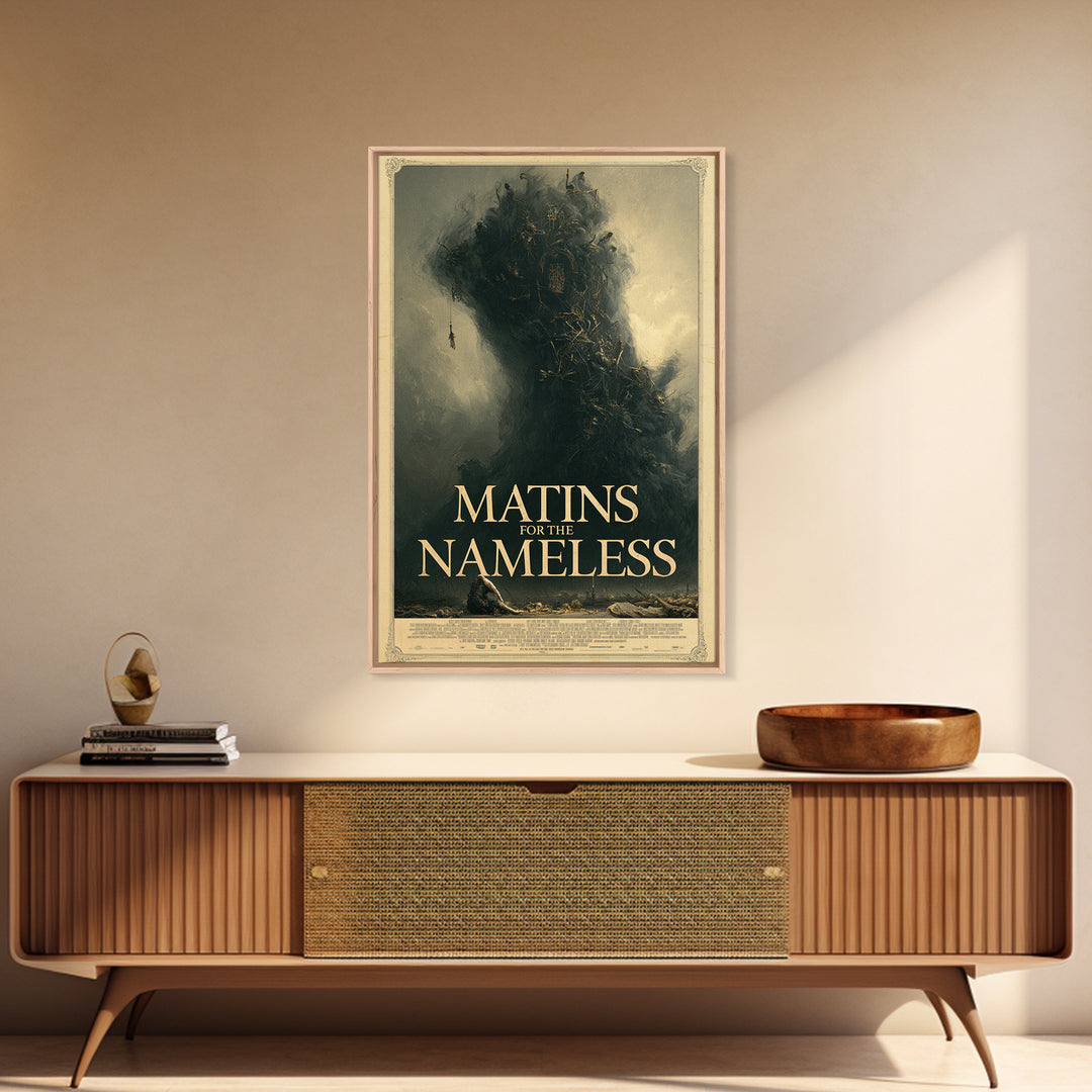 Matins For The Nameless, English Language Horror Movie Poster, Gothic Nightmare Art, Classic Monster Poster, Canvas Print
