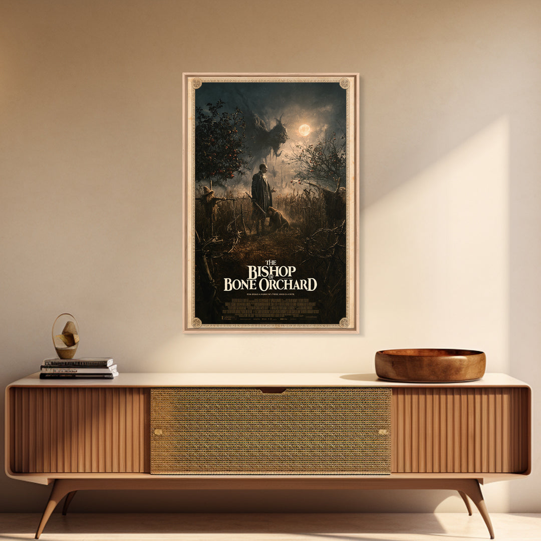 The Bishop Of Bone Orchard, English Language Horror Movie Poster, Gothic Nightmare Art, Classic Monster Poster, Canvas Print