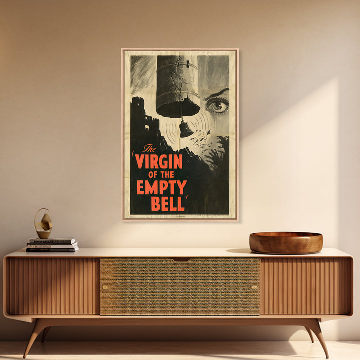 The Virgin Of The Empty Bell, English Language Horror Movie Poster, 1930s Horror Art, Retro Horror Movie Art, Canvas Print