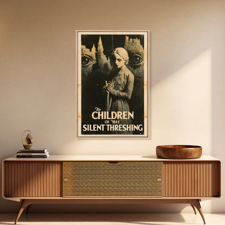The Children Of The Silent Threshing, English Language Horror Movie Poster, 1930s Horror Art, Retro Horror Movie Art, Canvas Print