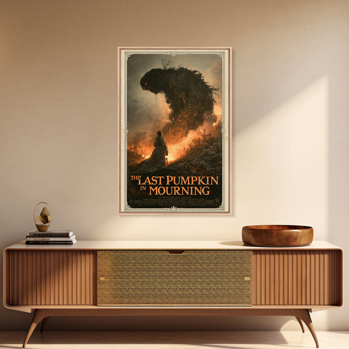 The Last Pumpkin In Mourning, English Language Horror Movie Poster, Gothic Nightmare Art, Gothic Cinema Wall Art, Canvas Print