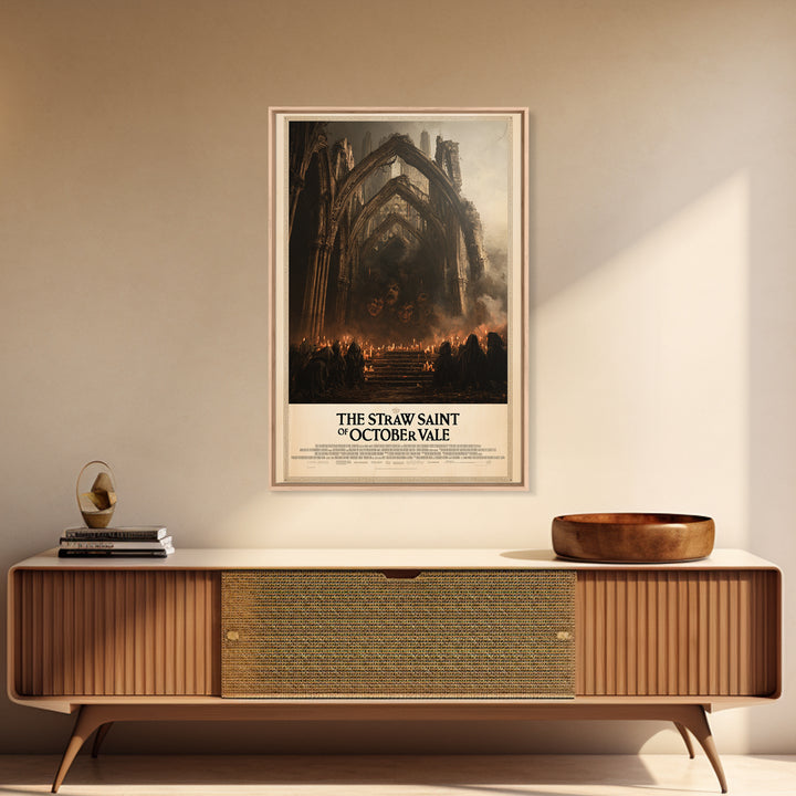 The Straw Saint Of October Vale, English Language Horror Movie Poster, Dark Romantic Horror Art, Cult Horror Poster, Canvas Print