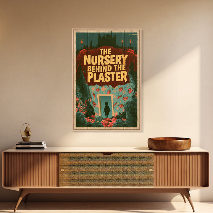 The Nursery Behind The Plaster, English Language Horror Movie Poster, 1960s Horror Art, Cult Horror Poster, Framed Canvas Print