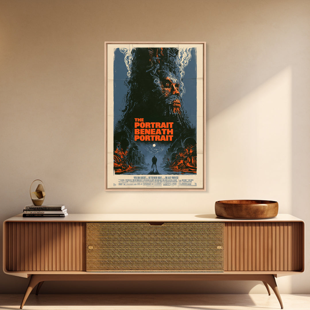 The Portrait Beneath The Portrait, English Language Horror Movie Poster, Giallo Horror Art, Classic Monster Poster, Canvas Print