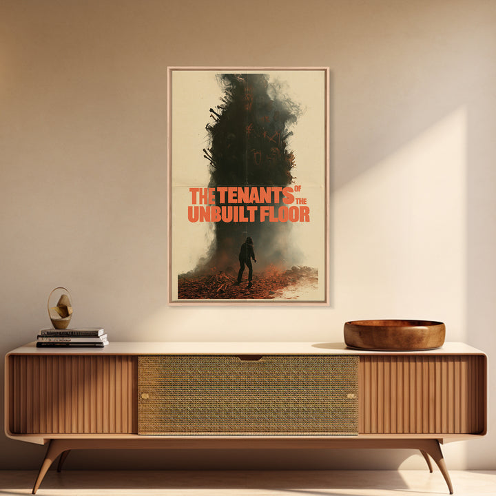 The Tenants Of The Unbuilt Floor, English Language Horror Movie Poster, 1970s Horror Art, Cult Horror Poster, Framed Canvas Print