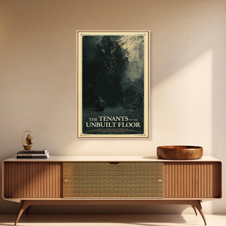 The Tenants Of The Unbuilt Floor, English Language Horror Movie Poster, Dark Romantic Horror Art, Cult Horror Poster, Canvas Print