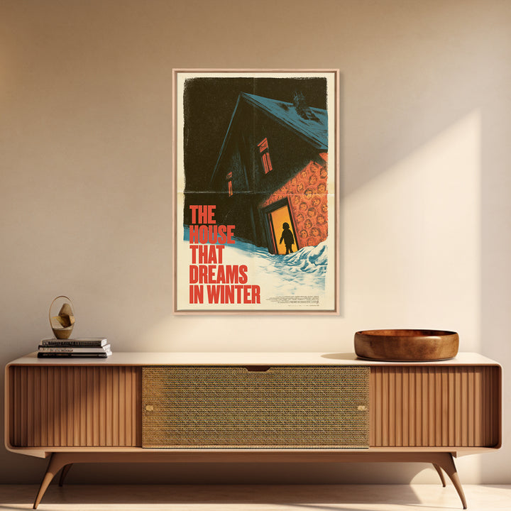 The House That Dreams In Winter, English Language Horror Movie Poster, 1970s Horror Art, Retro Horror Movie Art, Framed Canvas Print