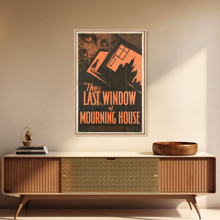 The Last Window Of Mourning House, English Language Horror Movie Poster, 1930s Horror Art, Cult Horror Poster, Canvas Print