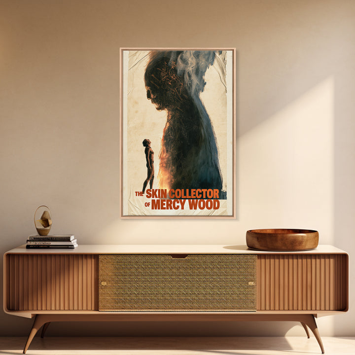 The Skin Collector Of Mercy Wood, English Language Horror Movie Poster, 1970s Horror Art, Cult Horror Poster, Canvas Print