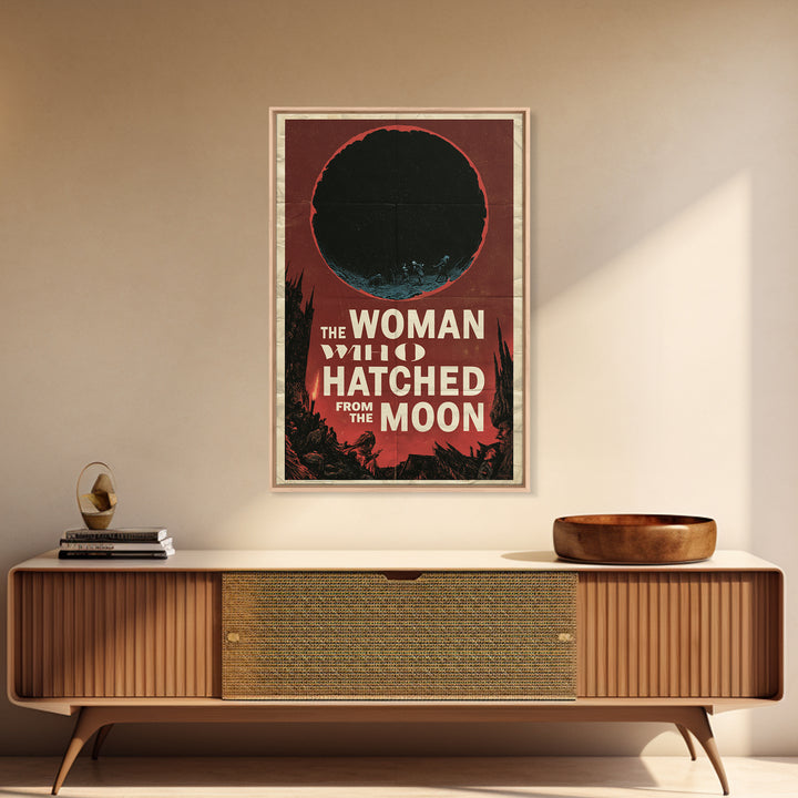The Woman Who Hatched From The Moon, English Language Horror Movie Poster, 1960s Horror Art, Cult Horror Poster, Canvas Print