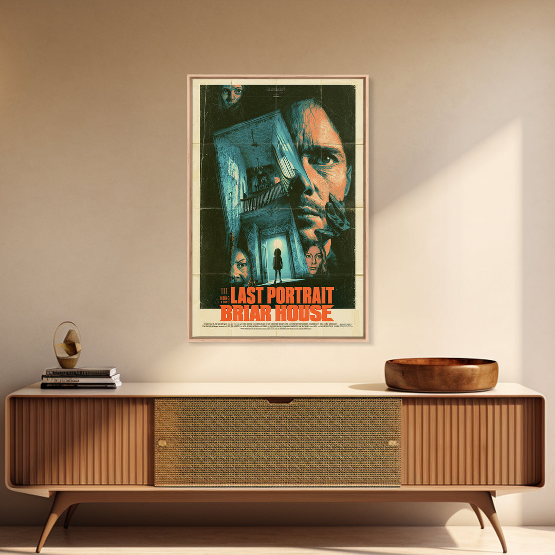 The Last Portrait Hung At Briar House, English Language Horror Movie Poster, Giallo Horror Art, Gothic Cinema Wall Art, Canvas Print