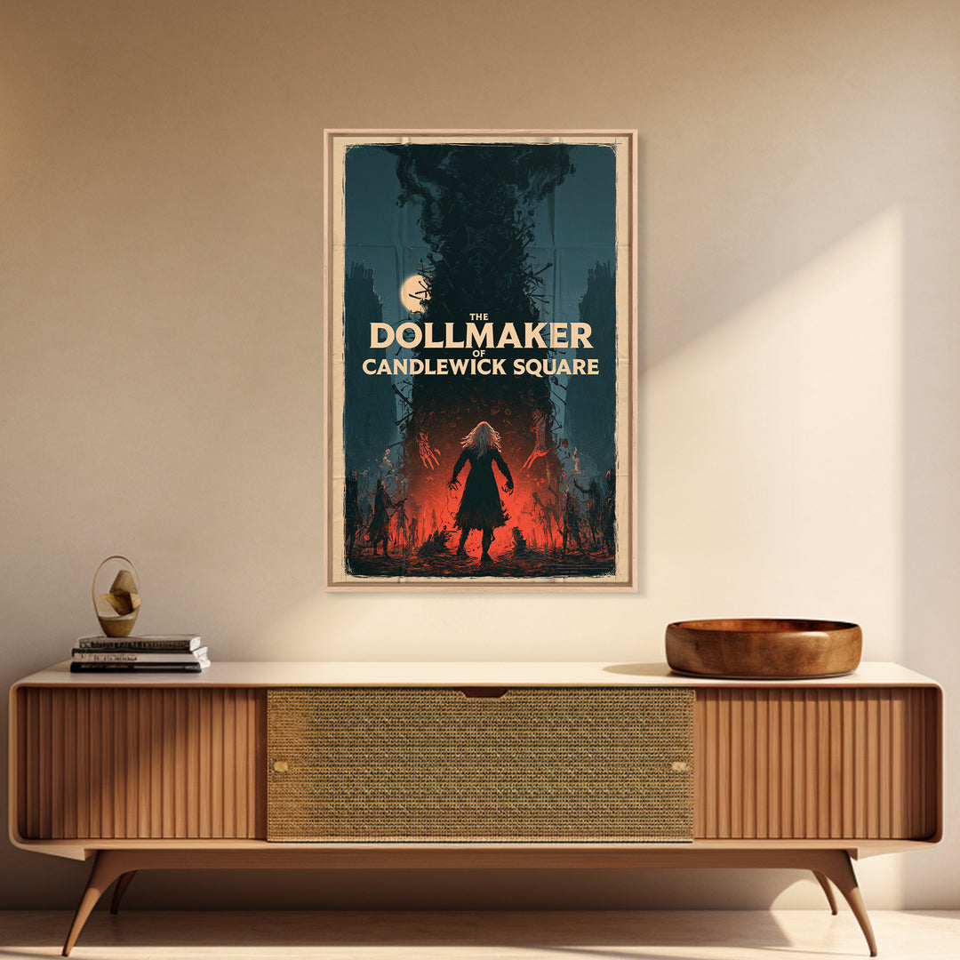 The Dollmaker Of Candlewick Square, English Language Horror Movie Poster, Giallo Horror Art, Classic Monster Poster, Canvas Print