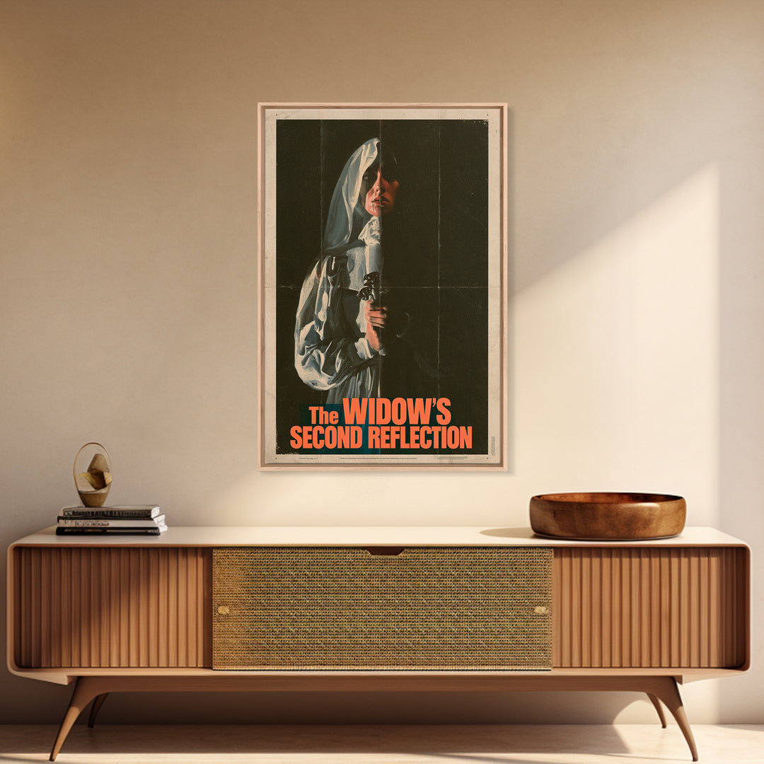 The Widow'S Second Reflection, English Language Horror Movie Poster, 1970s Horror Art, Classic Monster Poster, Canvas Print