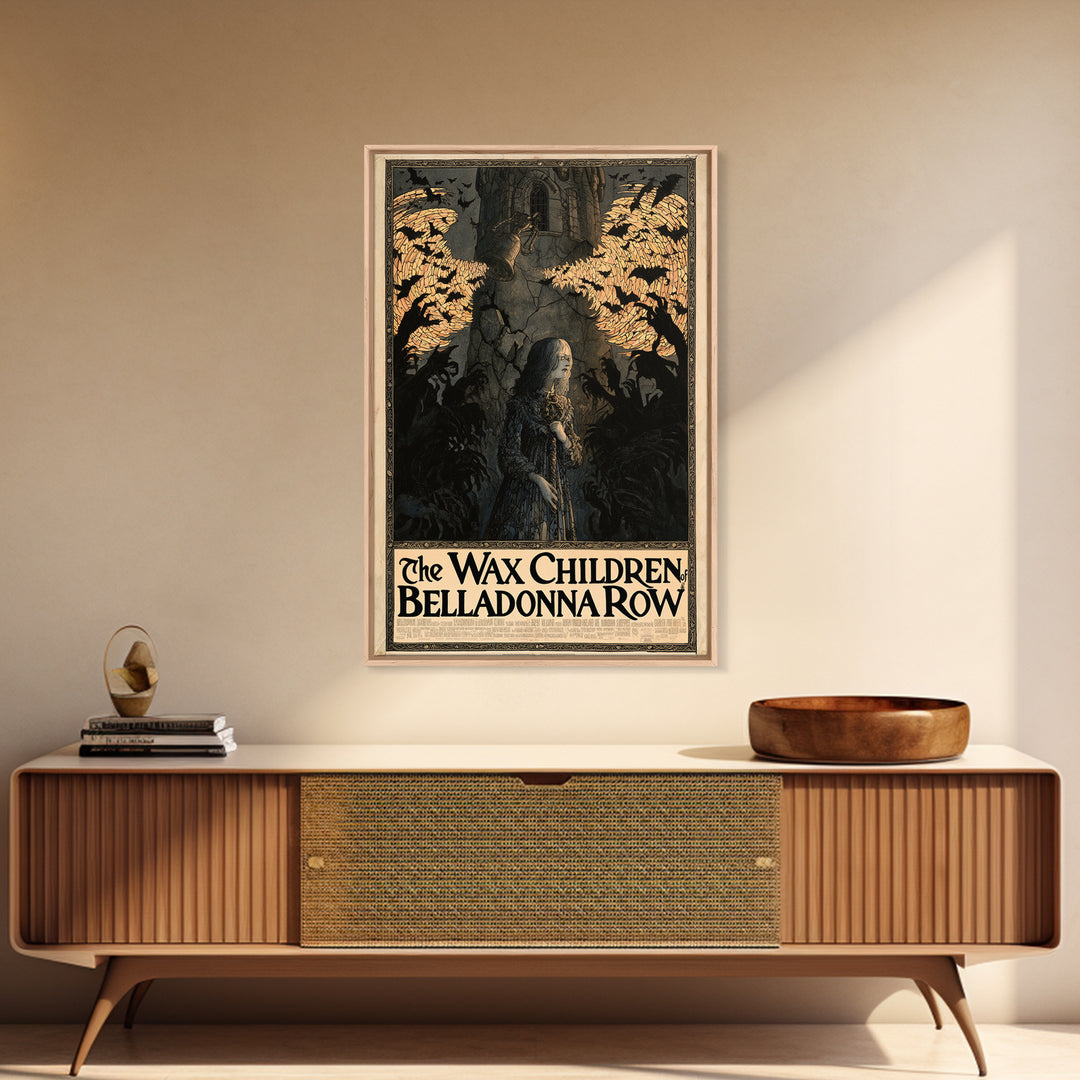 The Wax Children Of Belladonna Row, English Language Horror Movie Poster, Stained Glass Gothic Art, Gothic Cinema Wall Art, Canvas Print