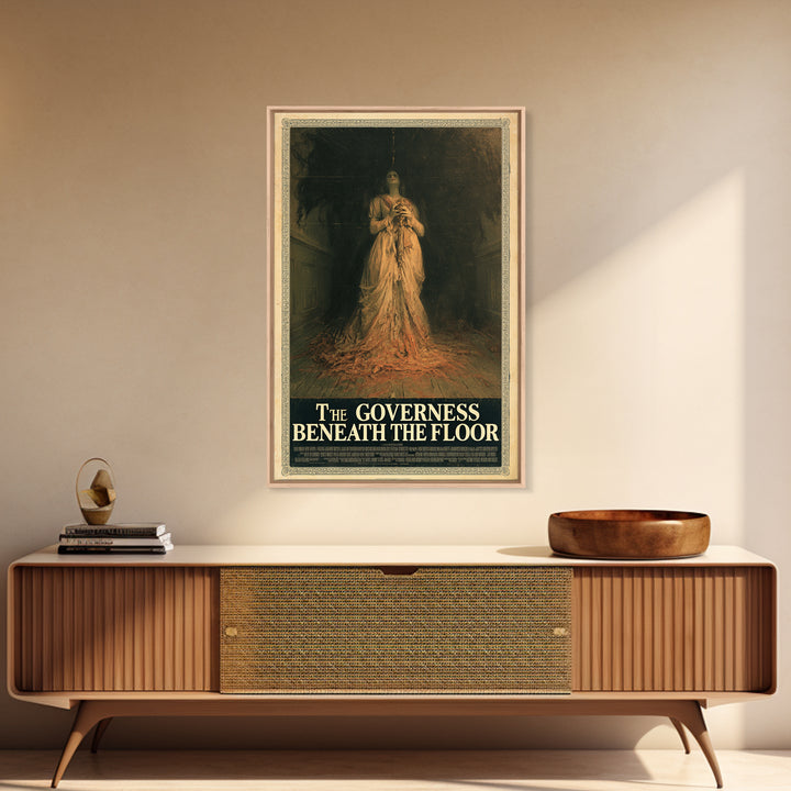The Governess Beneath The Floor, English Language Horror Movie Poster, Gothic Nightmare Art, Classic Monster Poster, Horror Wall Decor
