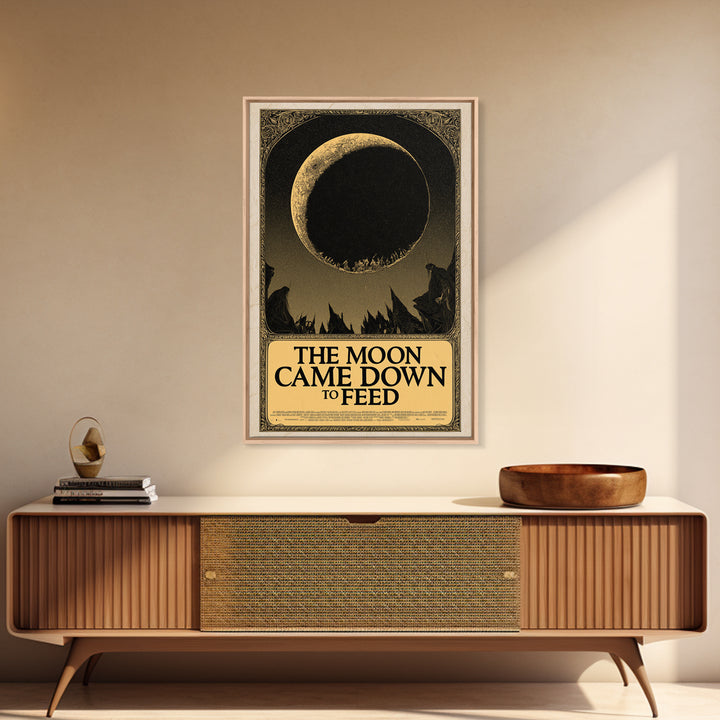 The Moon Came Down To Feed, English Language Horror Movie Poster, Decadent Line Art, Classic Monster Poster, Canvas Print