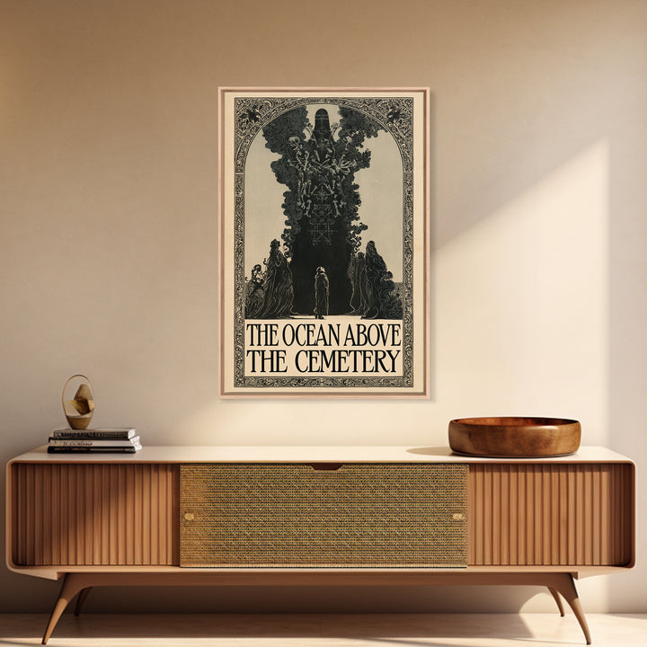 The Ocean Above The Cemetery, English Language Horror Movie Poster, Decadent Line Art, Classic Monster Poster, Horror Wall Decor
