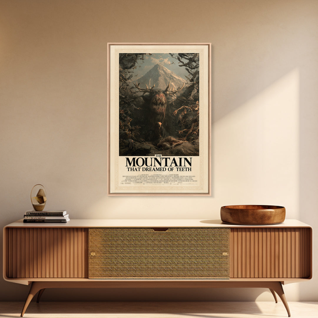 The Mountain That Dreamed Of Teeth, English Language Horror Movie Poster, Gothic Nightmare Art, Cult Horror Poster, Canvas Print