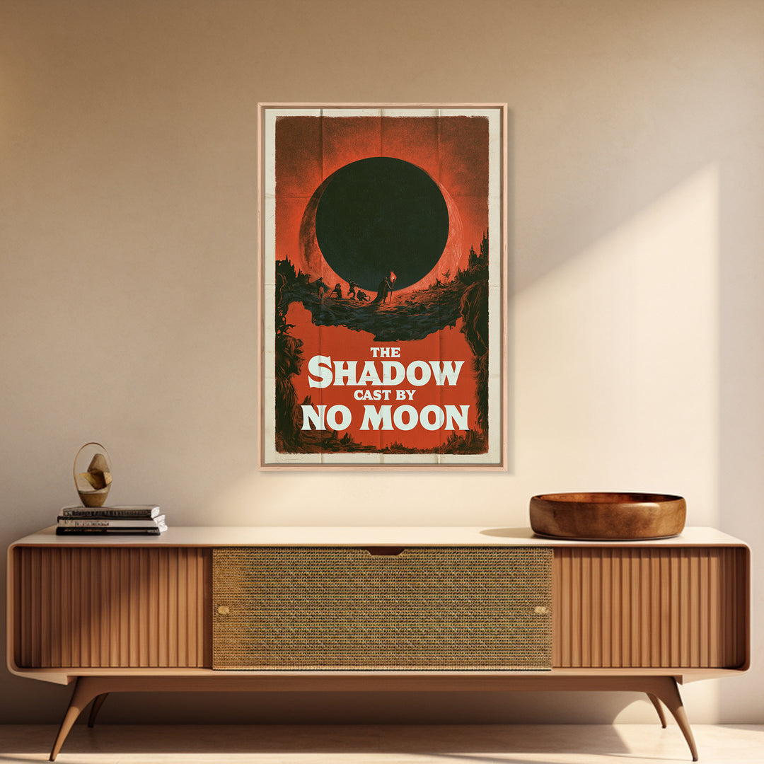 The Shadow Cast By No Moon, English Language Horror Movie Poster, 1960s Horror Art, Retro Horror Movie Art, Framed Canvas Print