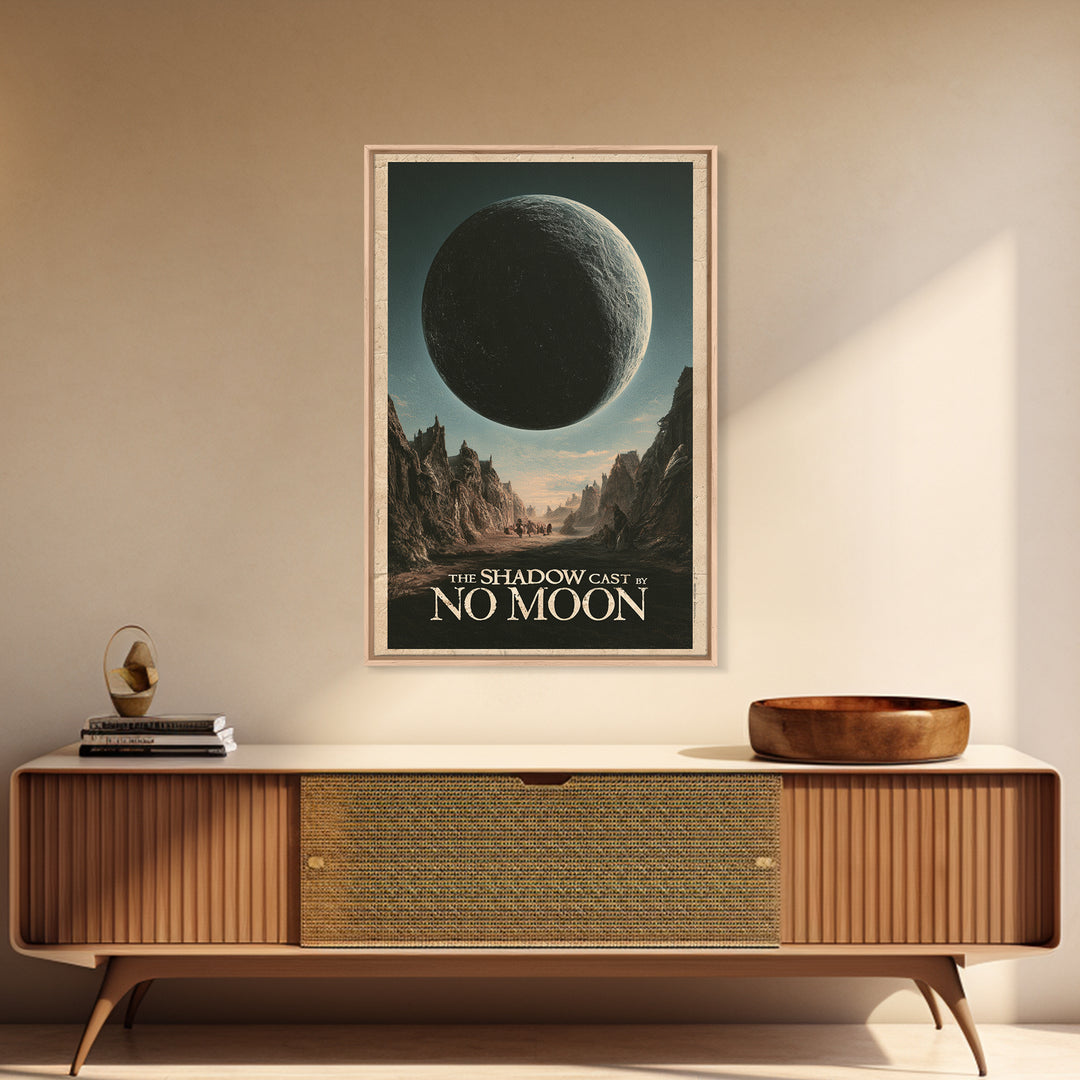 The Shadow Cast By No Moon, English Language Horror Movie Poster, Gothic Nightmare Art, Classic Monster Poster, Canvas Print