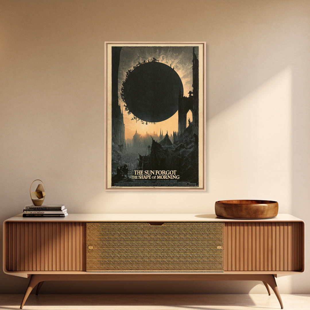 The Sun Forgot The Shape Of Morning, English Language Horror Movie Poster, Gothic Engraving Art, Classic Monster Poster