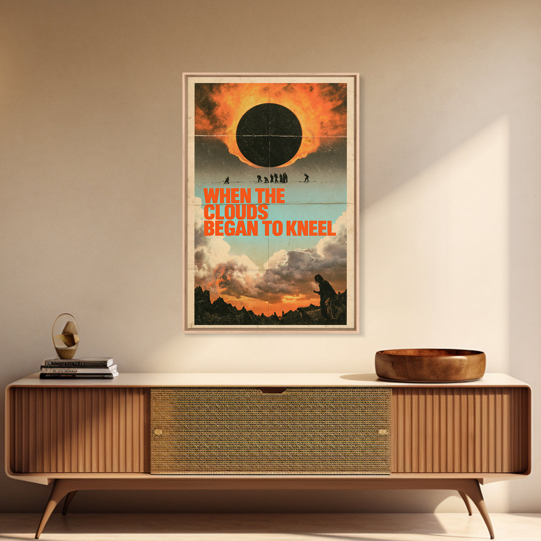 When The Clouds Began To Kneel, English Language Horror Movie Poster, 1970s Horror Art, Retro Horror Movie Art, Canvas Print