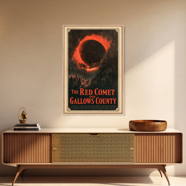 The Red Comet Over Gallows County, English Language Horror Movie Poster, Dark Romantic Horror Art, Retro Horror Movie Art