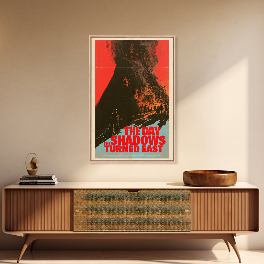 The Day The Shadows Turned East, English Language Horror Movie Poster, 1970s Horror Art, Cult Horror Poster, Framed Canvas Print