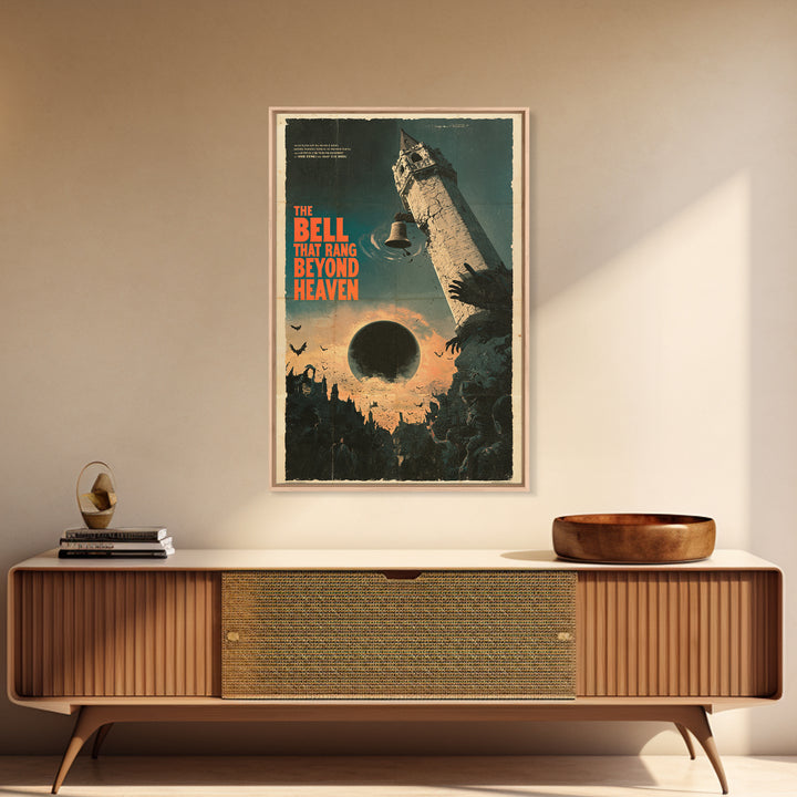The Bell That Rang Beyond Heaven, English Language Horror Movie Poster, Giallo Horror Art, Classic Monster Poster, Framed Canvas Print