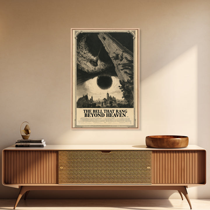 The Bell That Rang Beyond Heaven, English Language Horror Movie Poster, Gothic Engraving Art, Gothic Cinema Wall Art, Horror Wall Decor