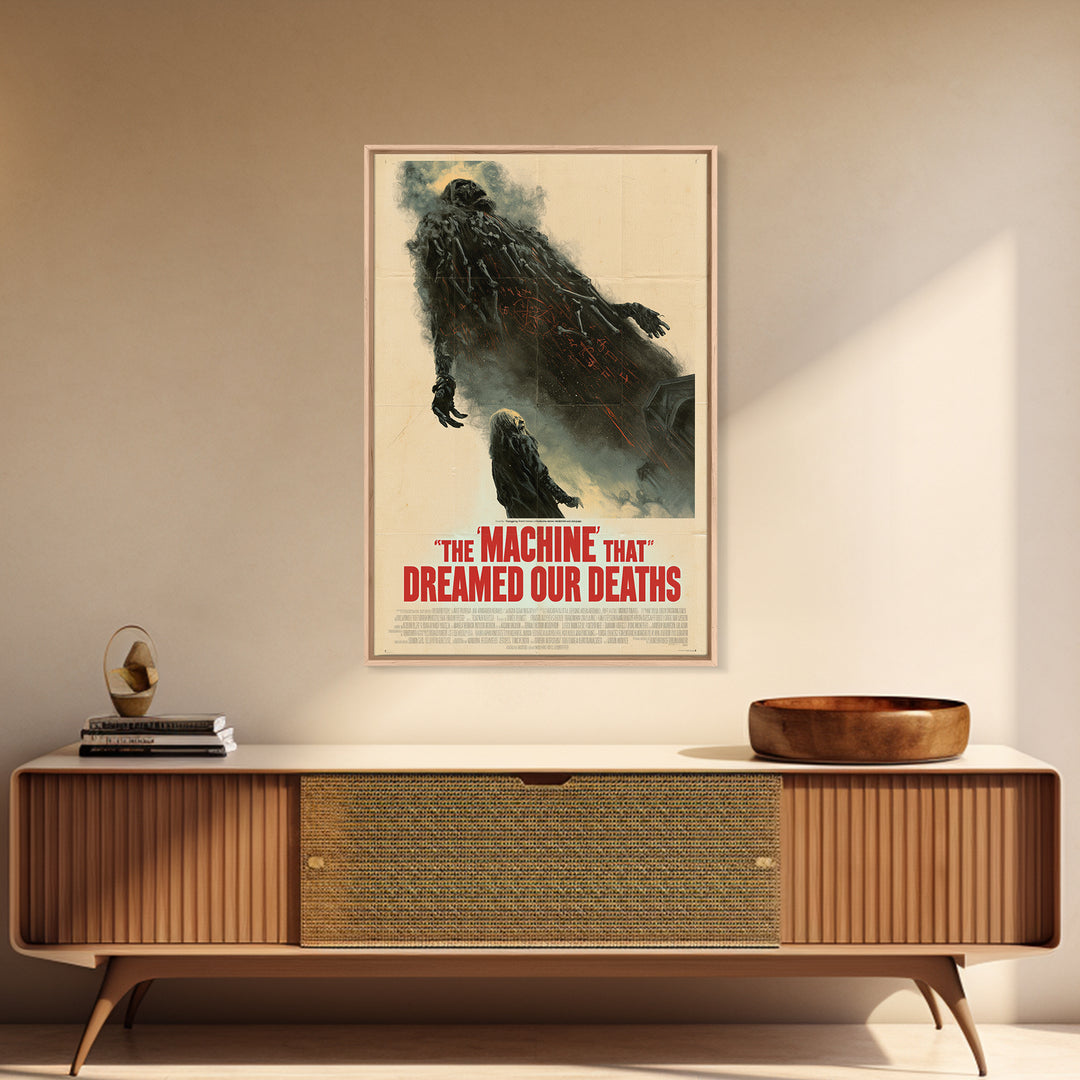 The Machine That Dreamed Our Deaths, English Language Horror Movie Poster, Giallo Horror Art, Cult Horror Poster, Canvas Print