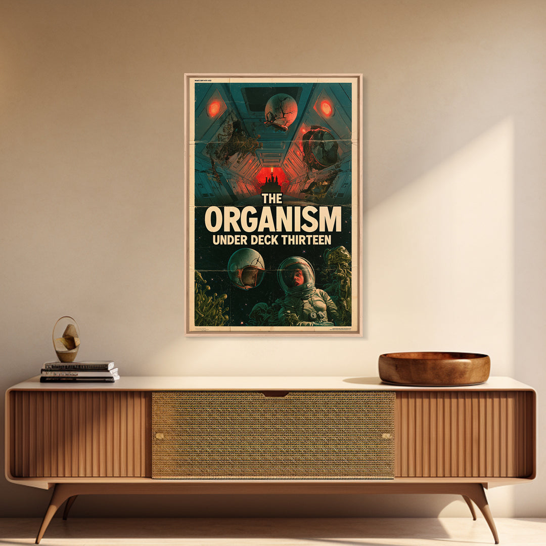 The Organism Under Deck Thirteen, English Language Horror Movie Poster, 1960s Horror Art, Cult Horror Poster, Canvas Print