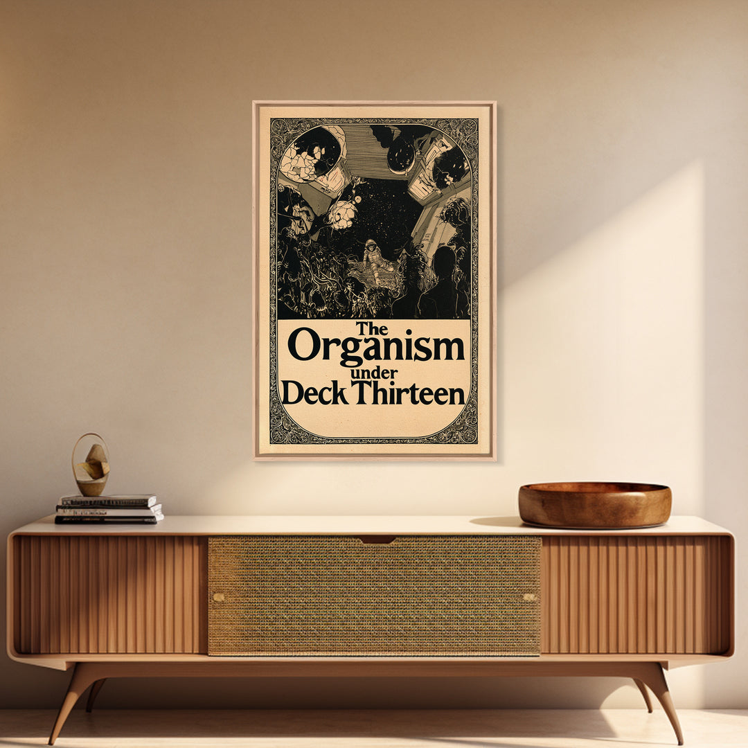 The Organism Under Deck Thirteen, English Language Horror Movie Poster, Decadent Line Art, Classic Monster Poster
