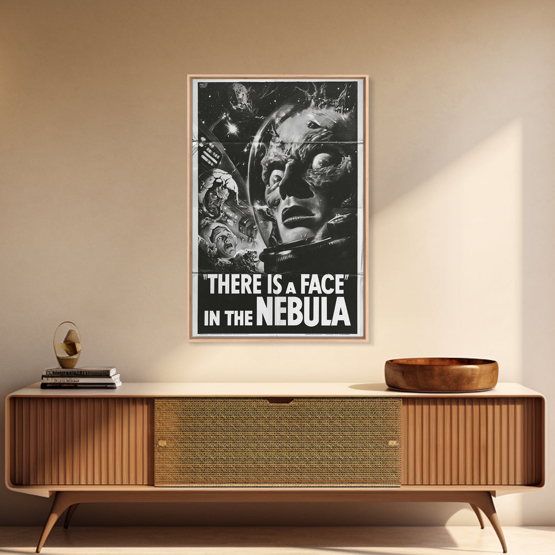 There Is A Face In The Nebula, English Language Horror Movie Poster, 1930s Horror Art, Classic Monster Poster, Canvas Print