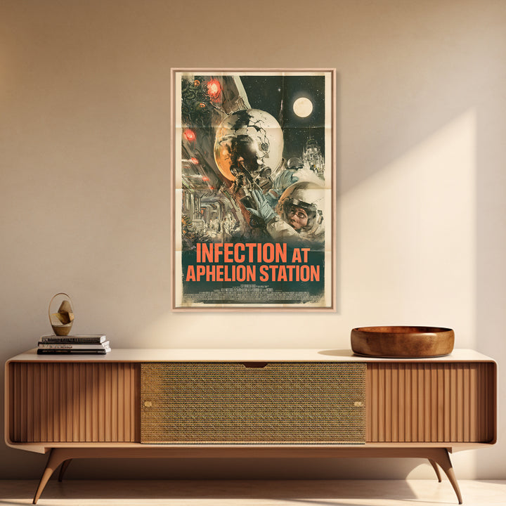 Infection At Aphelion Station, English Language Horror Movie Poster, Giallo Horror Art, Gothic Cinema Wall Art, Canvas Print
