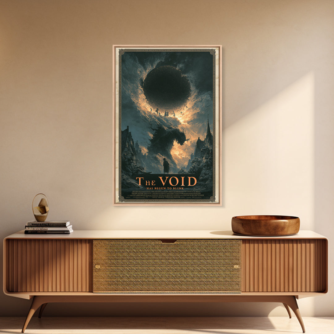 The Void Has Begun To Blink, English Language Horror Movie Poster, Gothic Nightmare Art, Cult Horror Poster, Canvas Print