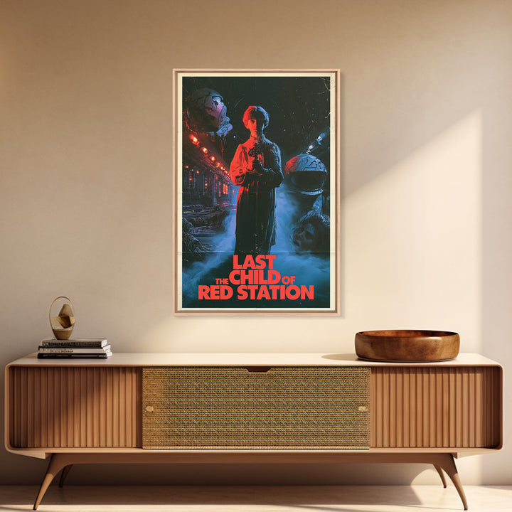 The Last Child Of Red Station, English Language Horror Movie Poster, 1980s Vhs Nightmare Cover Inspired Art, Retro Horror Movie Art