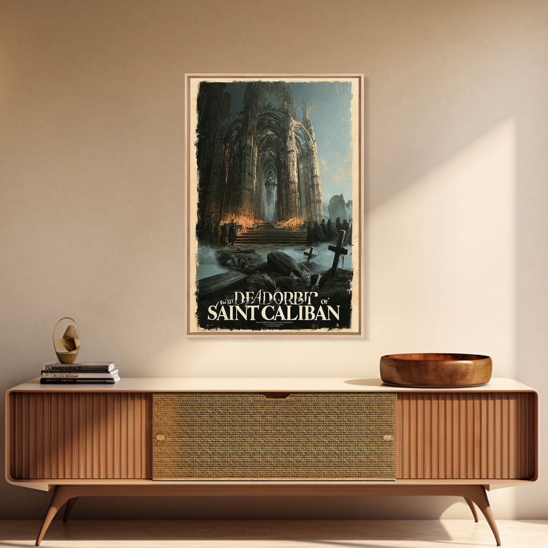 The Dead Orbit Of Saint Caliban, English Language Horror Movie Poster, Gothic Nightmare Art, Gothic Cinema Wall Art, Canvas Print