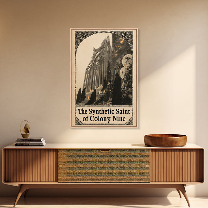 The Synthetic Saint Of Colony Nine, English Language Horror Movie Poster, Decadent Line Art, Gothic Cinema Wall Art