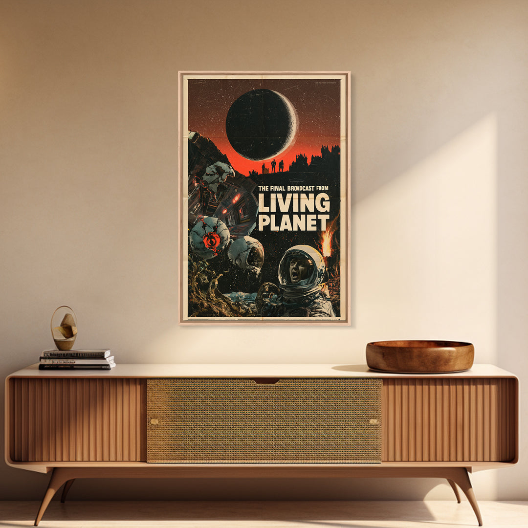 The Final Broadcast From The Living Planet, English Language Horror Movie Poster, 1960s Horror Art, Gothic Cinema Wall Art, Canvas Print