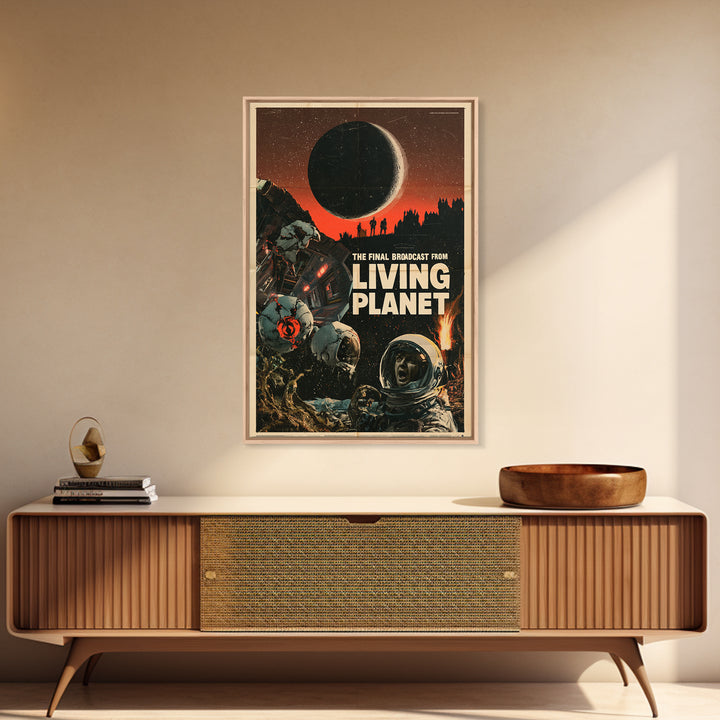The Final Broadcast From The Living Planet, English Language Horror Movie Poster, 1960s Horror Art, Gothic Cinema Wall Art, Canvas Print